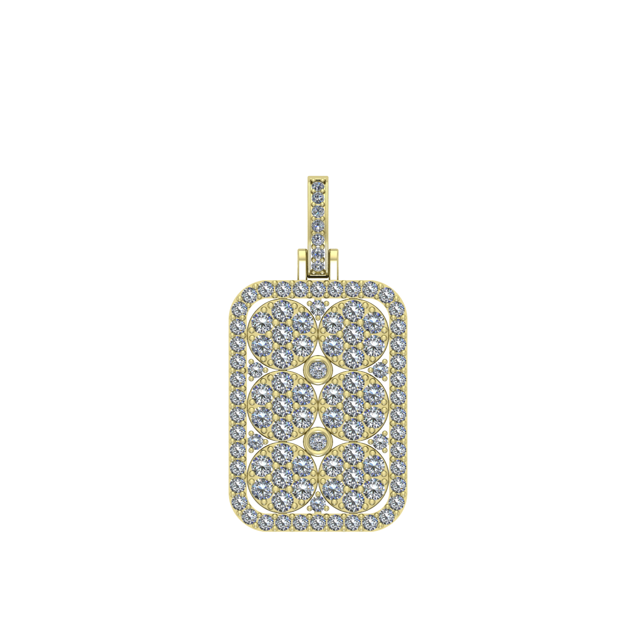HIP-HOP DOG TAG DIAMONDS PENDANT